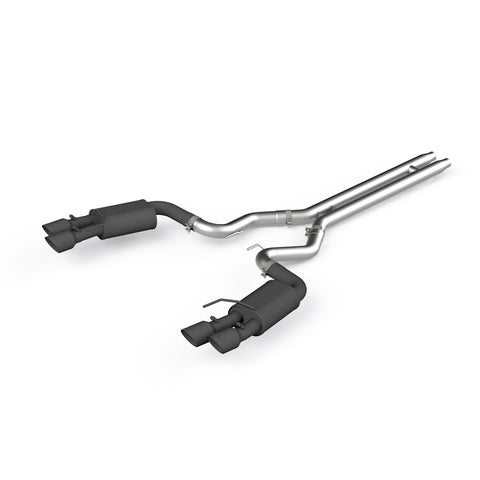 Black Coated 3"  Cat-Back Dual Rear with Quad Dual Wall Tips (Street Version)