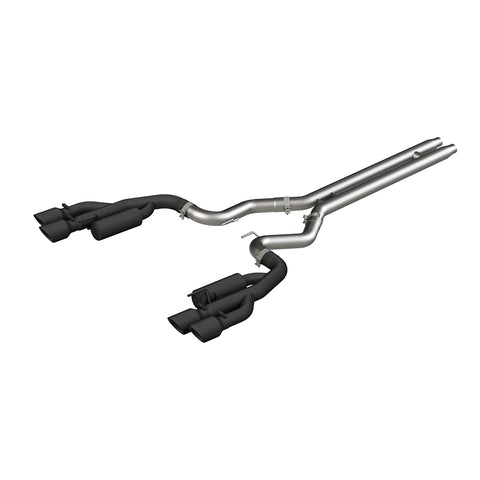 Black Coated 3" Cat-Back Dual Rear with Quad Dual Wall Tips (Race Version)
