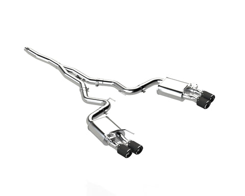T304 Stainless Steel, 3" Cat-Back, Quad Rear Exit with CF Tips, Active Exhaust