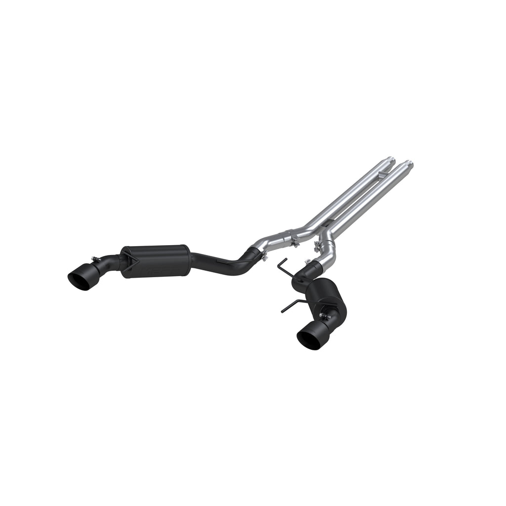 Black Coated 3" Cat Back Dual Split Rear with 4.5" Tips (Street Version)
