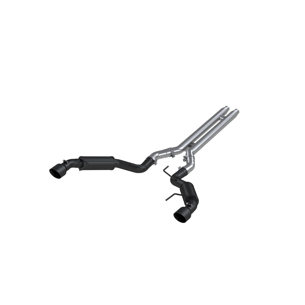 Black Coated 3" Cat Back Dual Split Rear with 4.5" Tips (Race Version)