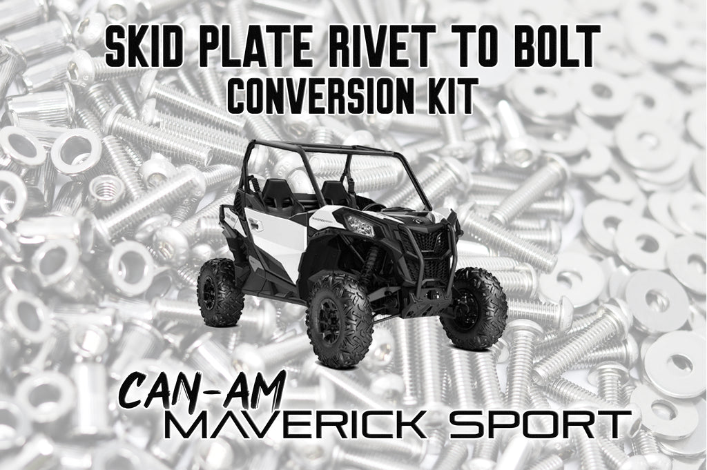 Can Am Maverick Sport/Trail Skid Plate Rivet to Bolt Conversion Kit