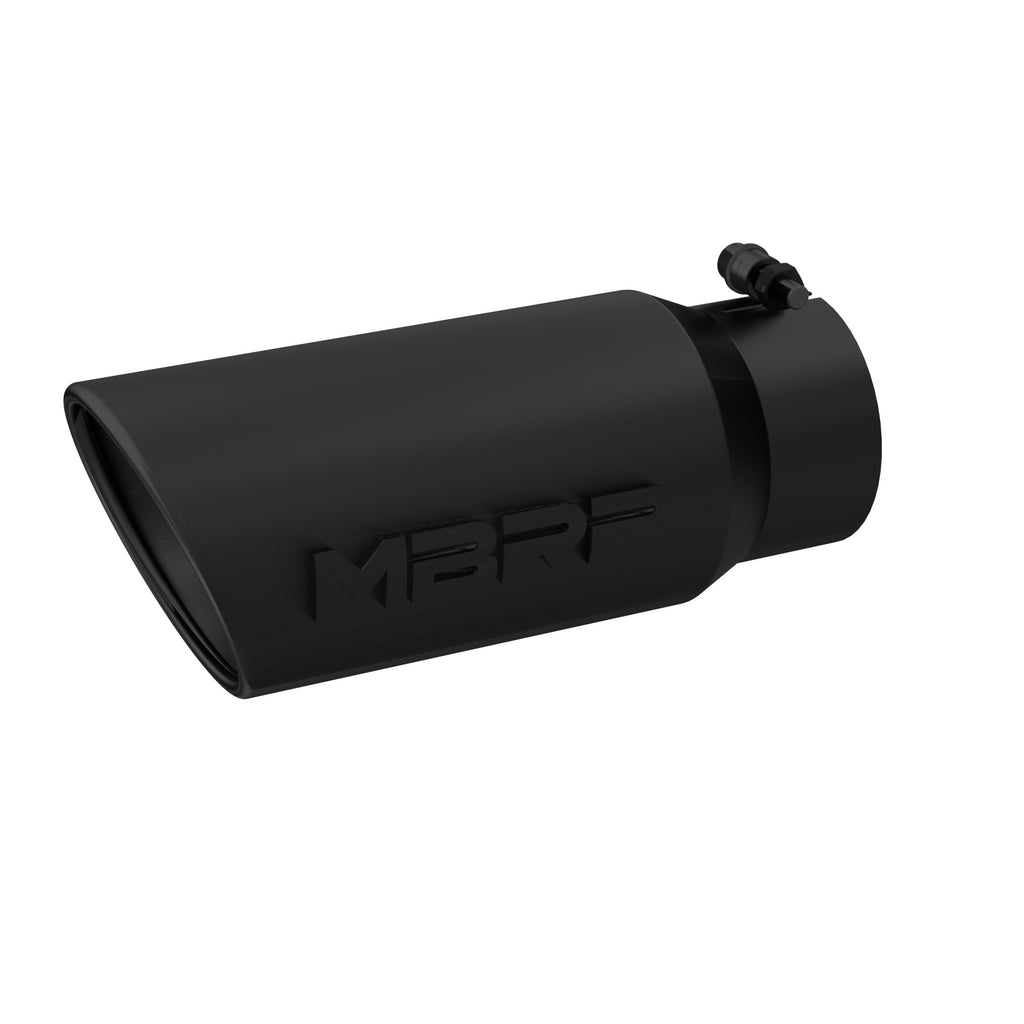 Black Coated Tip; 5" OD Angled Rolled End 4"  inlet 12" length