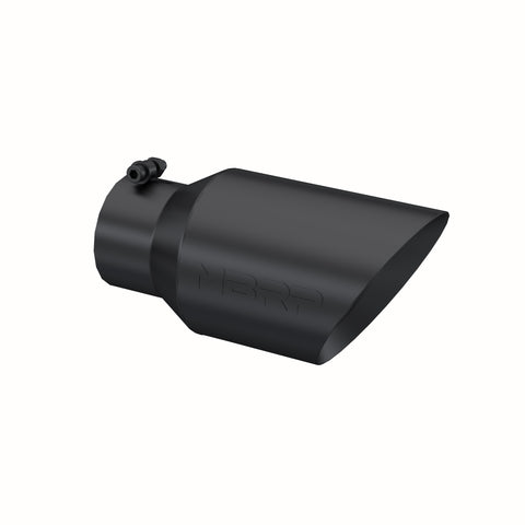 Black Coated Tip; 6" OD Dual Wall Angled 4" inlet 12" length