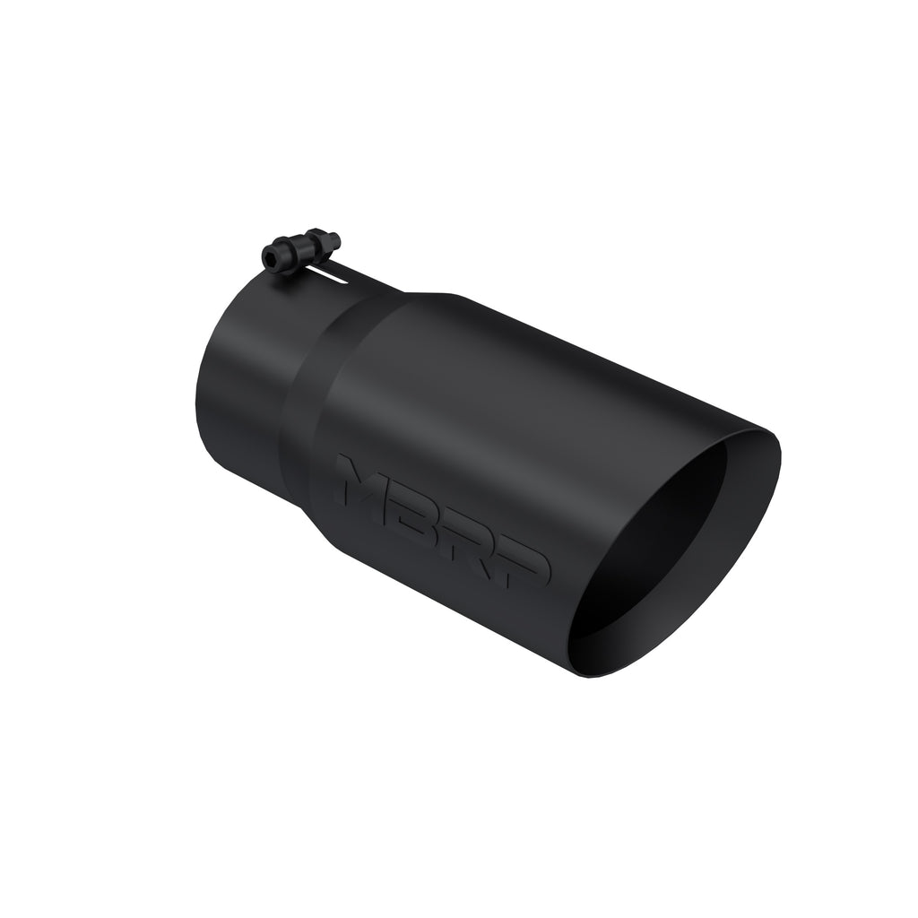 Black Coated Tip; 6" OD Dual Wall Angled 5" inlet 12" length