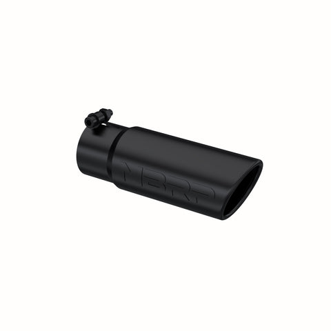 Black Coated Tip; 3.5" OD Angled Rolled End; 3"  I.D. inlet; 10" length