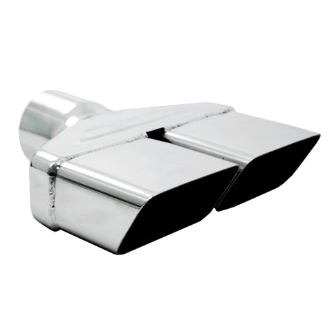 T304 Stainless Steel Tip; 8" x 2.375" ID; Rectangle; 2.5" OD inlet;  8.25" length