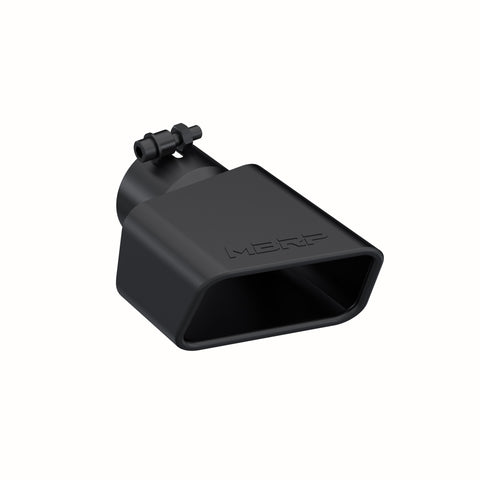 Black Coated Tip; 4.75" x 3";  Rectangle Angled Cut; 3" ID; Driver Side;  7.375" length