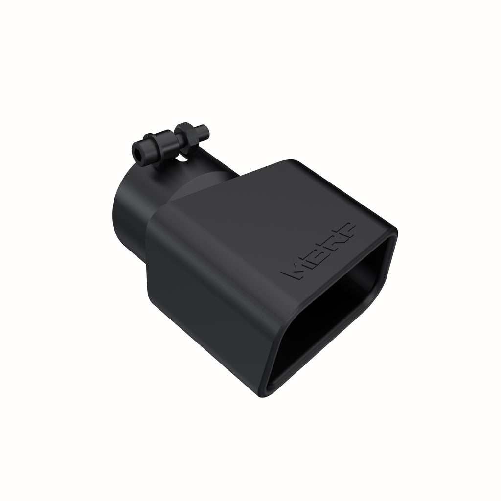 Black Coated Tip; 4.75" x 3";  Rectangle Angled Cut; 3" ID; Passenger Side; 7.375" length