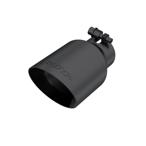 Black Coated Tip; 4"  OD;  Dual Wall Angled;  2.5"  inlet;  8" length