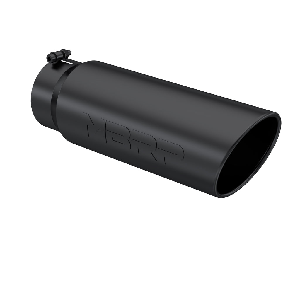 Black Coated Tip; 6" OD;  Angled Rolled End;  5" ID; 18" length