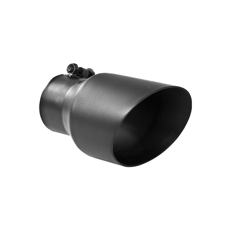 Black Coated Tip; 4.5" OD;  Dual Wall Angled; 3"  inlet; 8" length