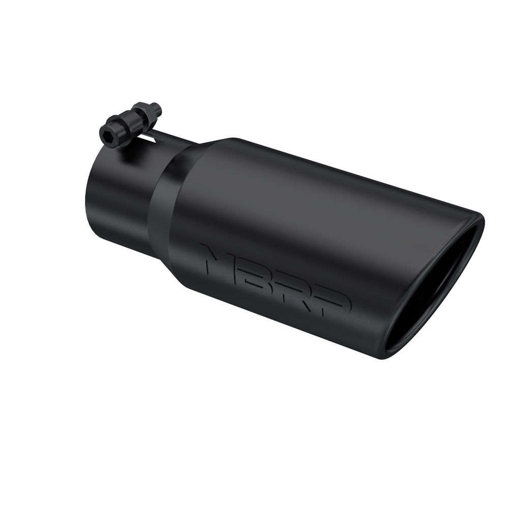 Black Coated Tip;  4" OD;  Angled Cut Rolled End;  3"  inlet; 10" length