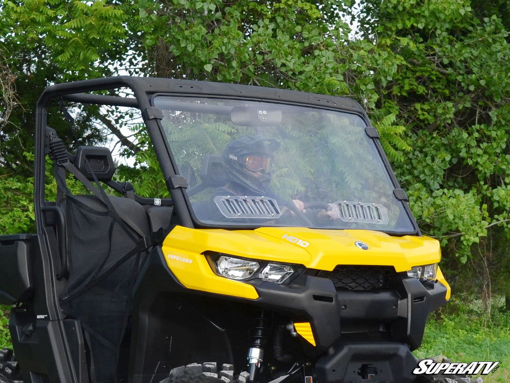 Can Am Defender Scratch Resistant Flip Vented Full Windshield - Warranty Killer Performance