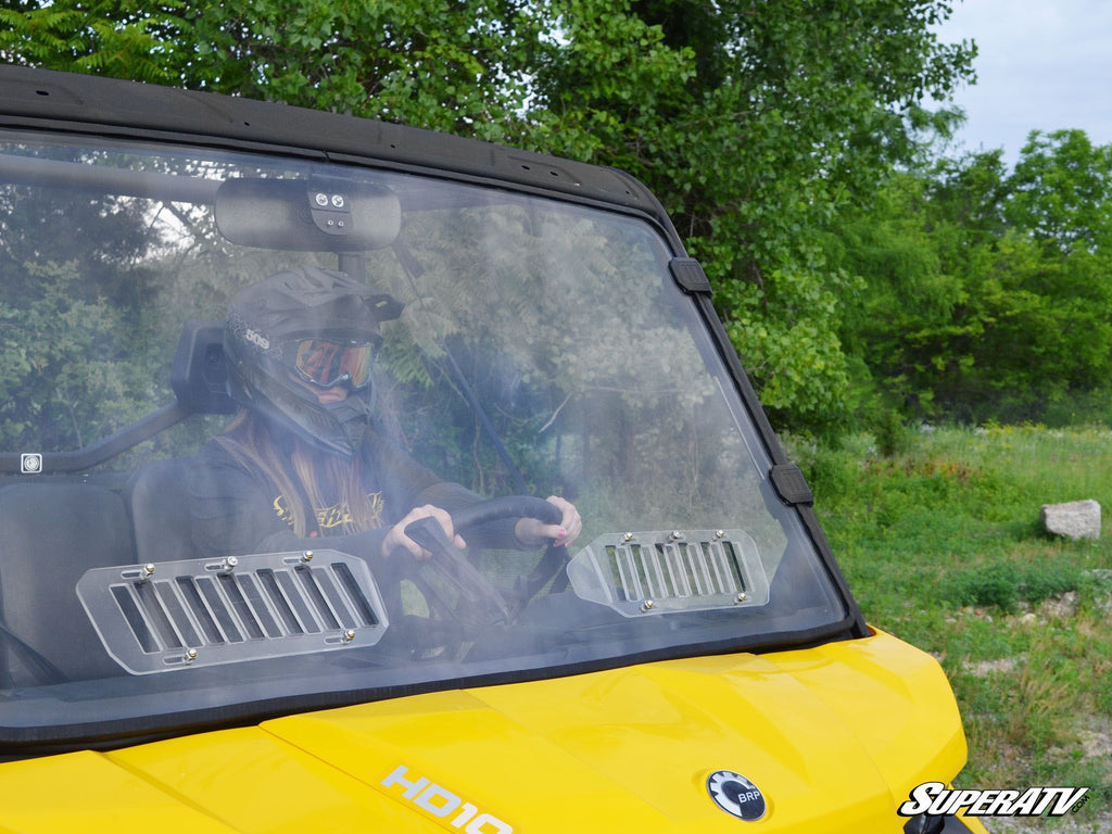 Can Am Defender Scratch Resistant Flip Vented Full Windshield - Warranty Killer Performance